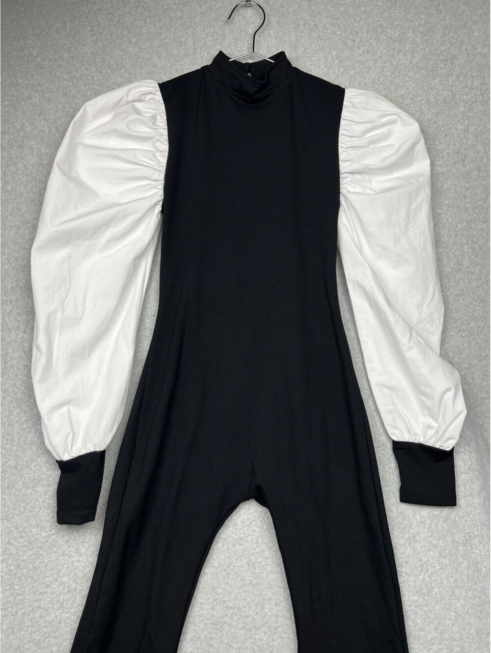 Retro Y2k 90's CariÑo Santo Flare Leg Jumpsuit Bodysuit Sz S Minimalist Simple - Picture 4 of 16